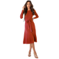 Fashion Long Sleeve knitted dress women's elegant mid length high waist casual sweater dresses