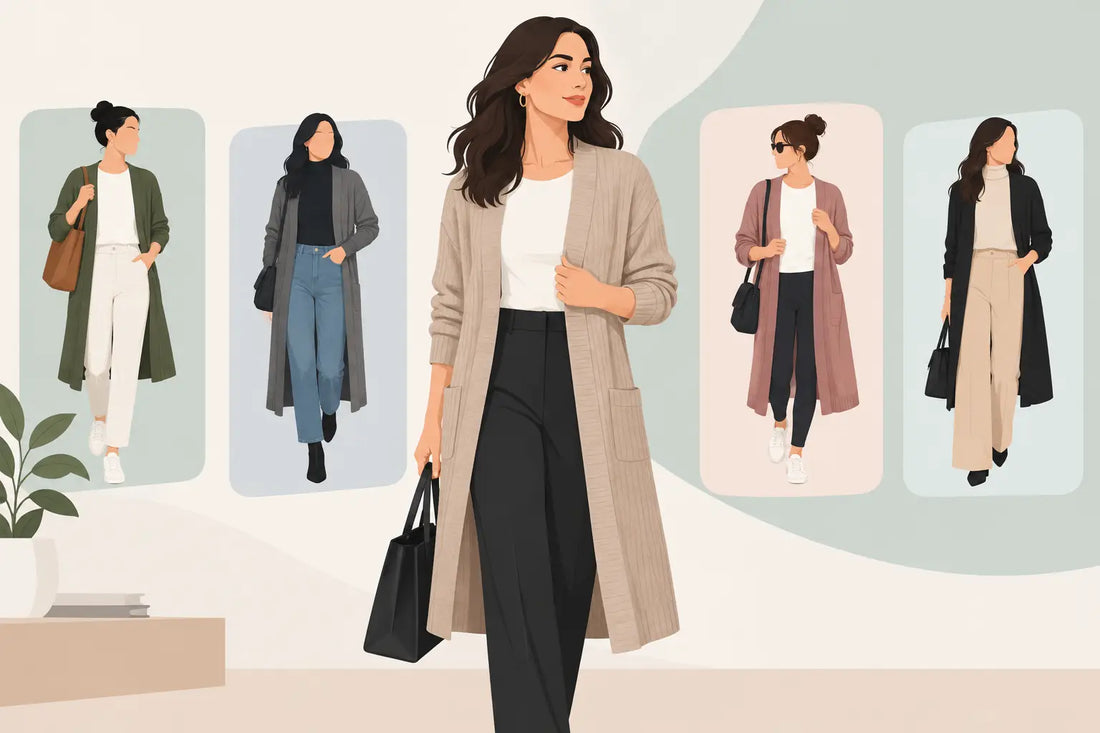 How to Layer Long Cardigans With Confidence