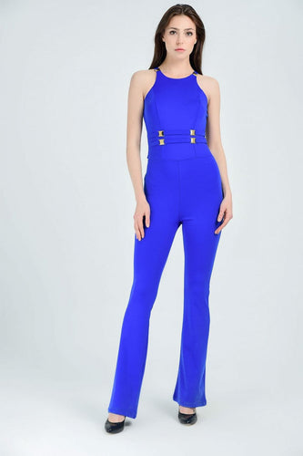 Sense Sax Buckled Evening Dress Jumpsuit