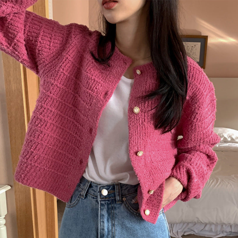 French Retro Knitted Cardigan