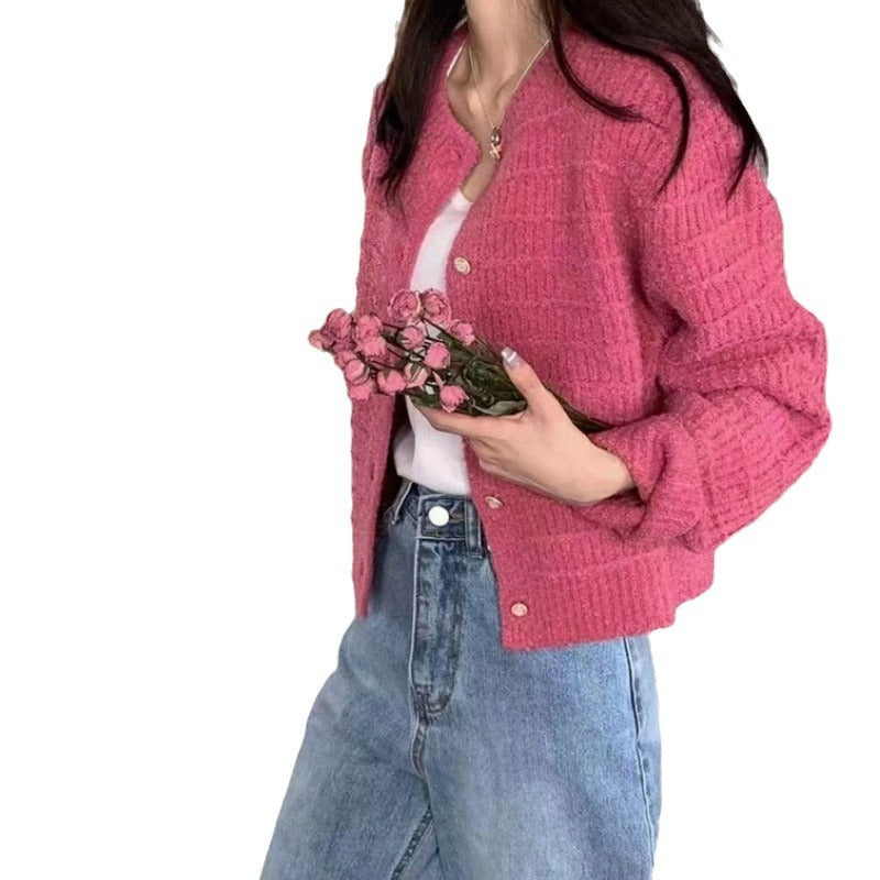 French Retro Knitted Cardigan