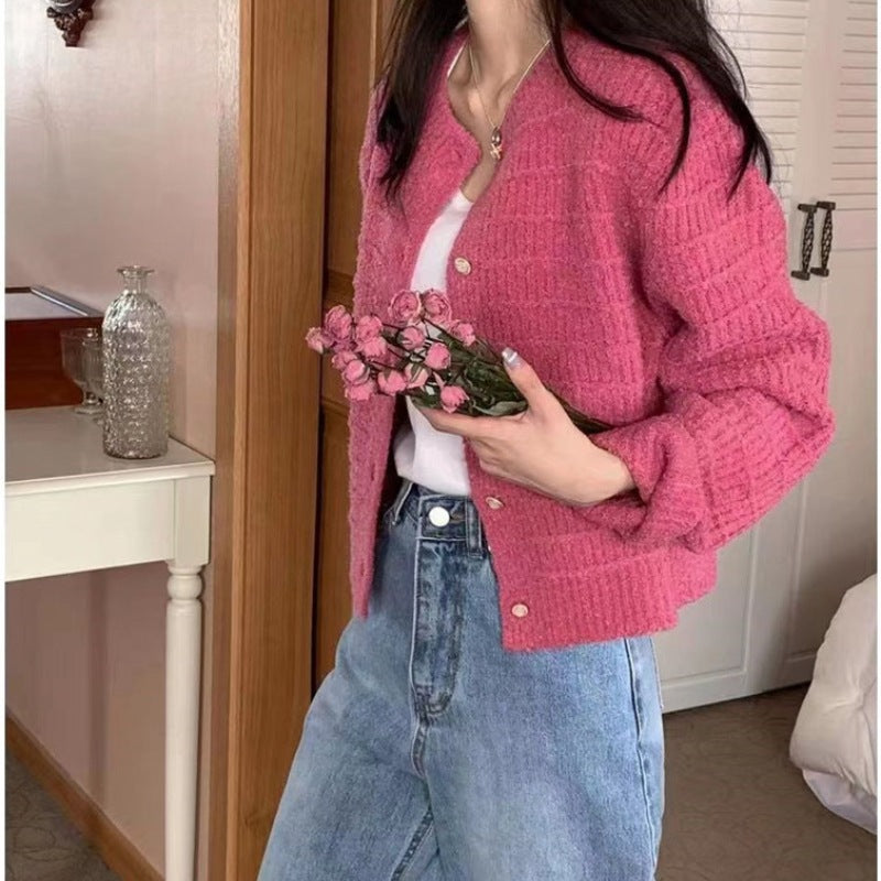 French Retro Knitted Cardigan
