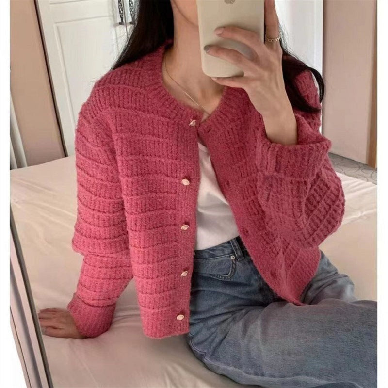 French Retro Knitted Cardigan