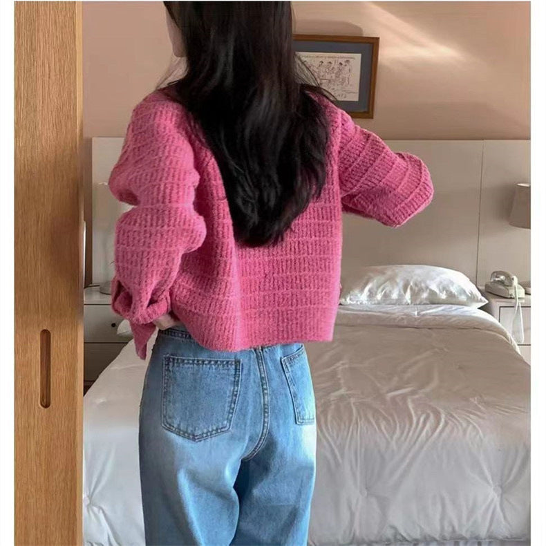 French Retro Knitted Cardigan