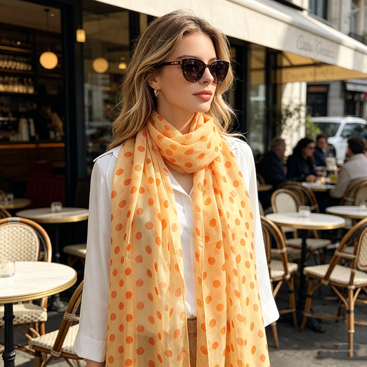 Women's Elegant Basic Simple Style Polka Dots Georgette Printing Silk Scarf