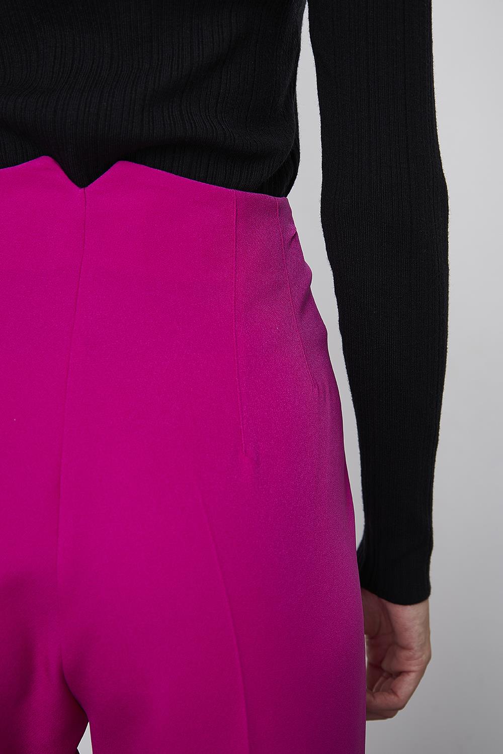 Women's High Waist Flato Trousers - Fuchsia