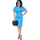 Women's elegant office wear knee length dress