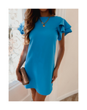 Straight Pencil Dress Summer Casual Short Sleeves