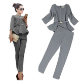 Women's Business Pants Suits Houndstooth Check Pattern