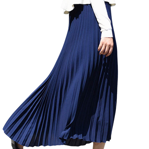 Spring Women Solid pleated skirt