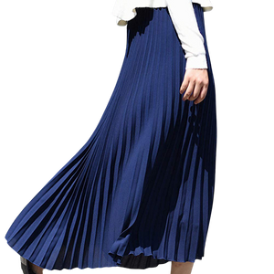 Spring Women Solid pleated skirt