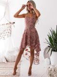 Pink lace halter dress with flowers