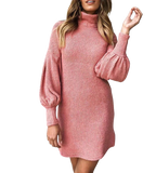 Round neck fashion ladies long sleeves dress