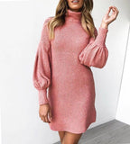 Round neck fashion ladies long sleeves dress