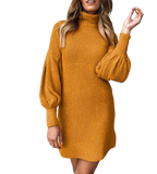 Round neck fashion ladies long sleeves dress